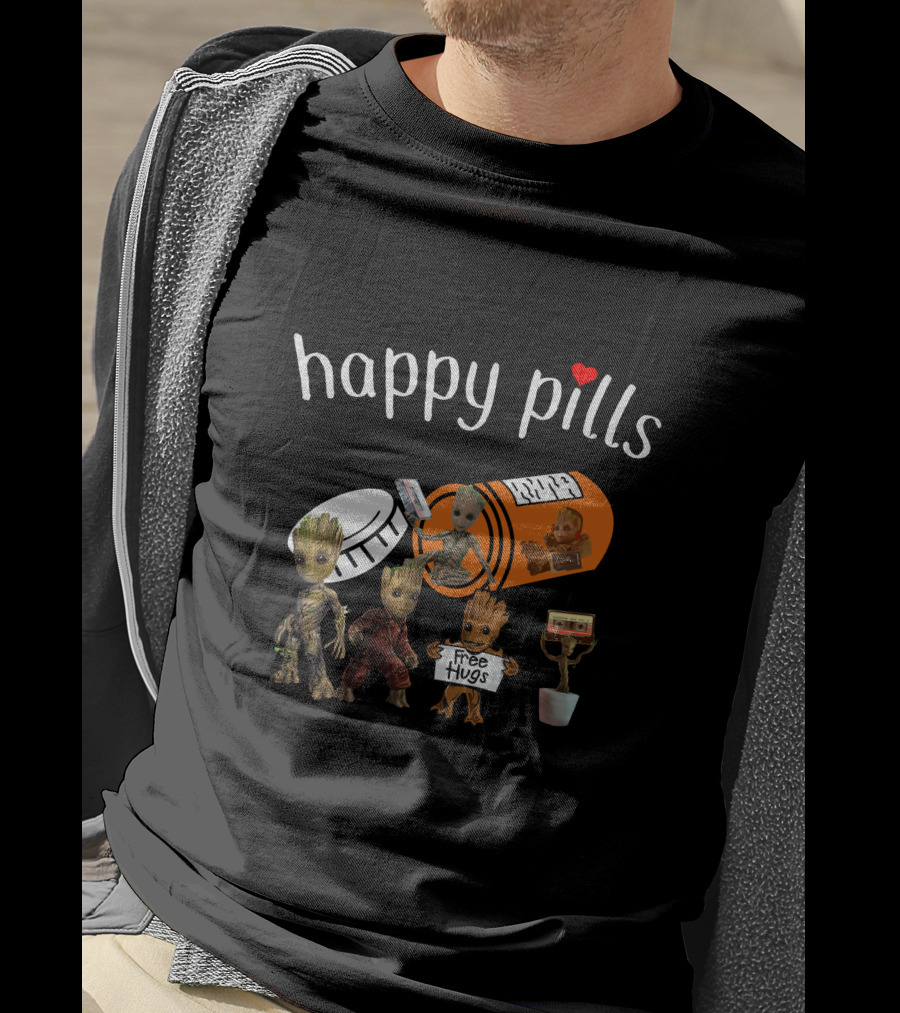 Happy Pills Groot Free Hugs Capsule T-Shirt