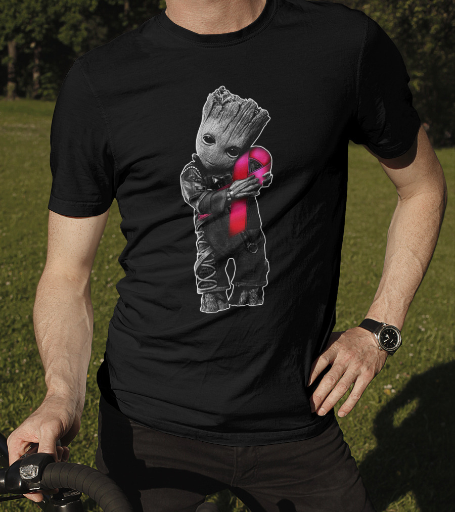 Groot Pink Ribbon Awareness T-Shirt