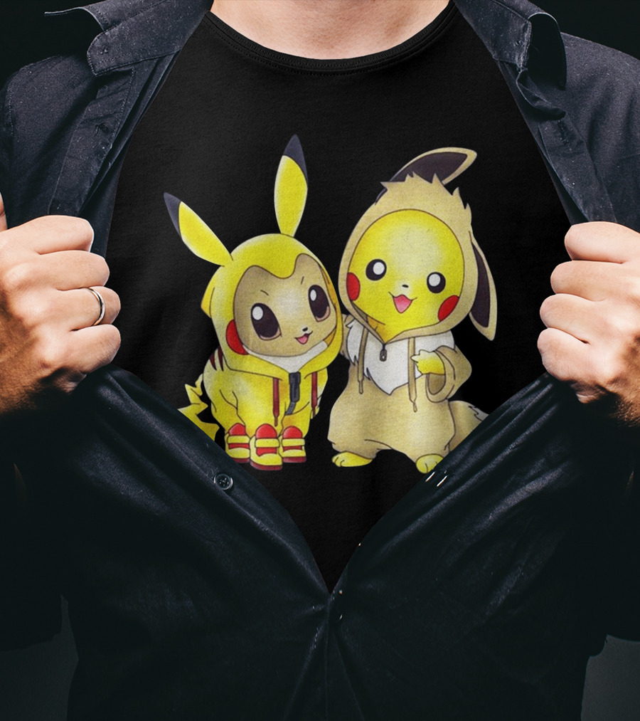 Pikachu And Eevee Hoodie Duo T-Shirt