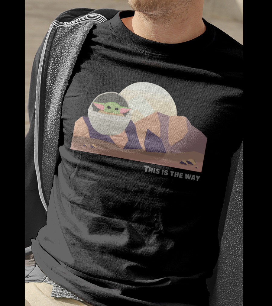 This Is The Way 7 Mandalorian Landscape With Baby Yoda T-Shirt