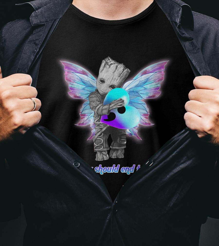 No Story Should End Too Soon Colorful Heart Wings Character T-Shirt