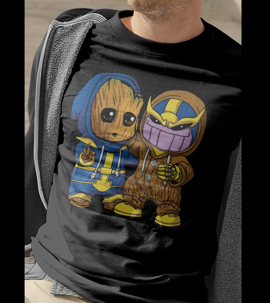 Baby Groot And Thanos Costume Friends T-Shirt
