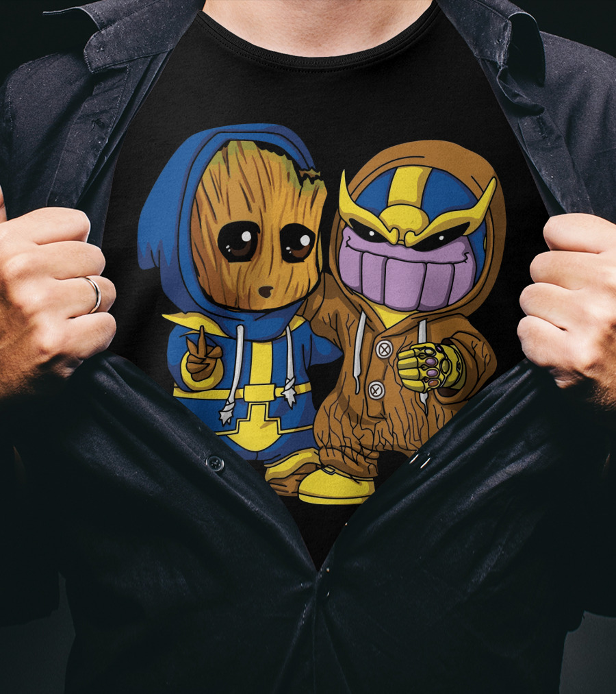 Baby Groot And Thanos Costume Friends T-Shirt