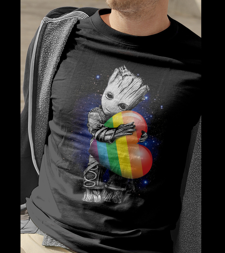 Rainbow Heart Galaxy Cute Tree Character T-Shirt