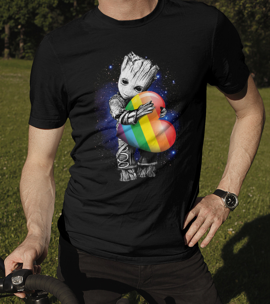 Rainbow Heart Galaxy Cute Tree Character T-Shirt
