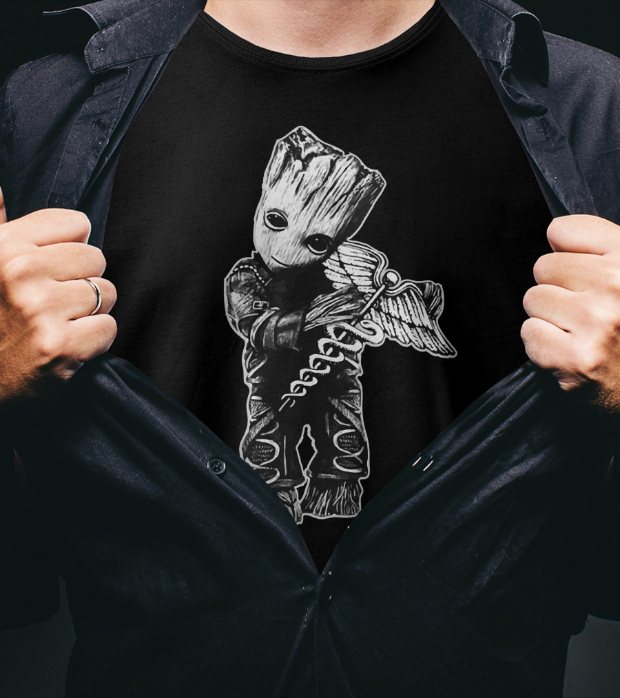 Groot Caduceus Guardians T-Shirt