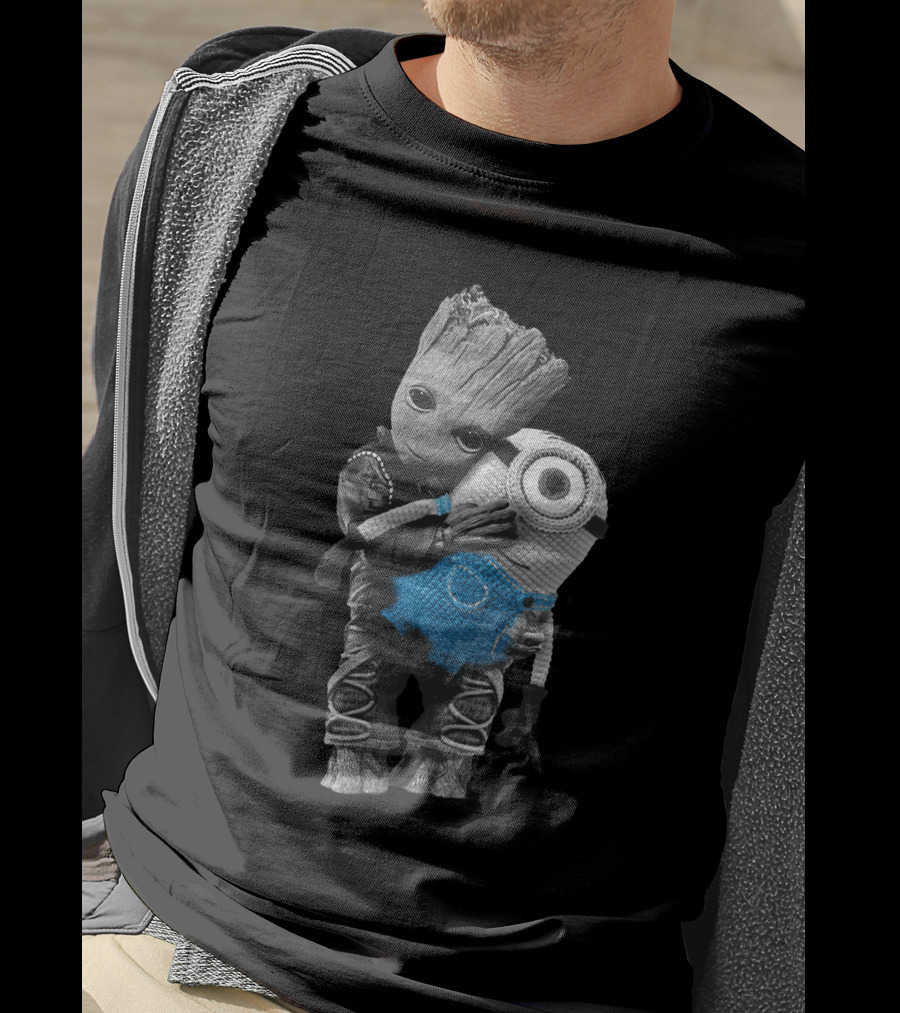 Baby Groot Hugging Minion T-Shirt