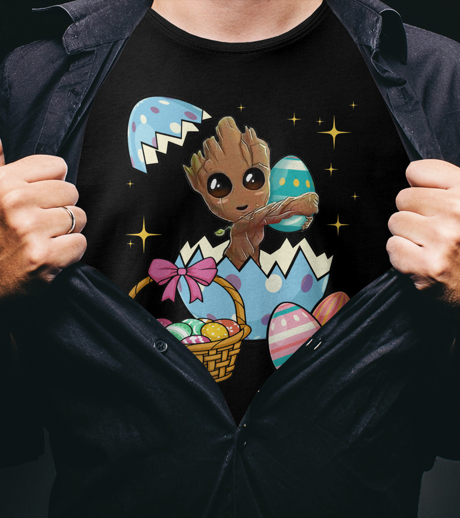 Baby Groot Easter Basket And Eggs T-Shirt