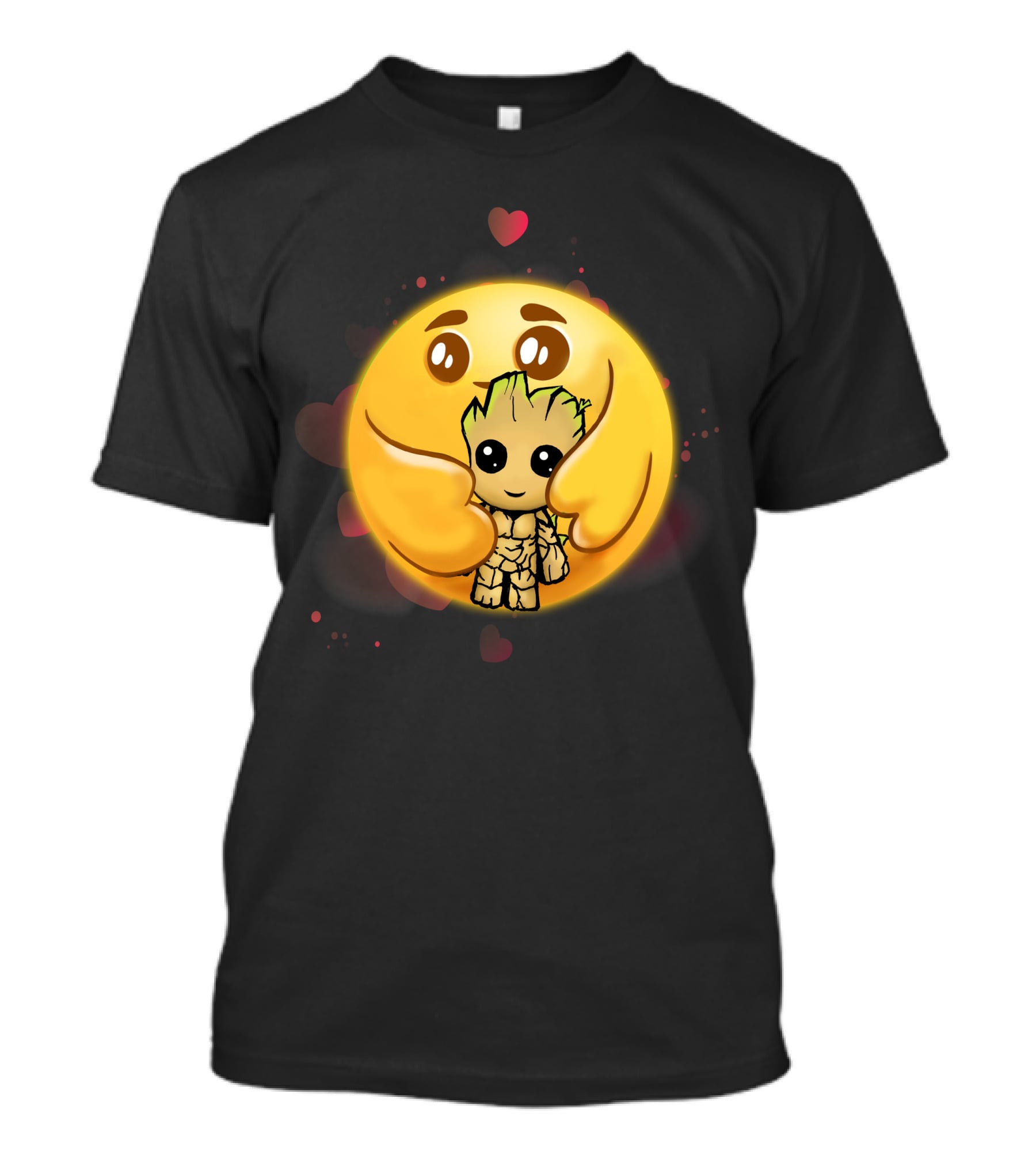 Emoji Hugging Baby Groot With Hearts T-Shirt