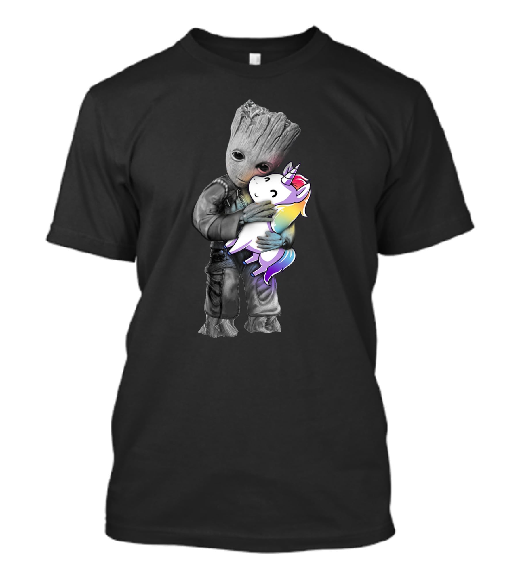 Baby Groot Hugging Unicorn T-Shirt