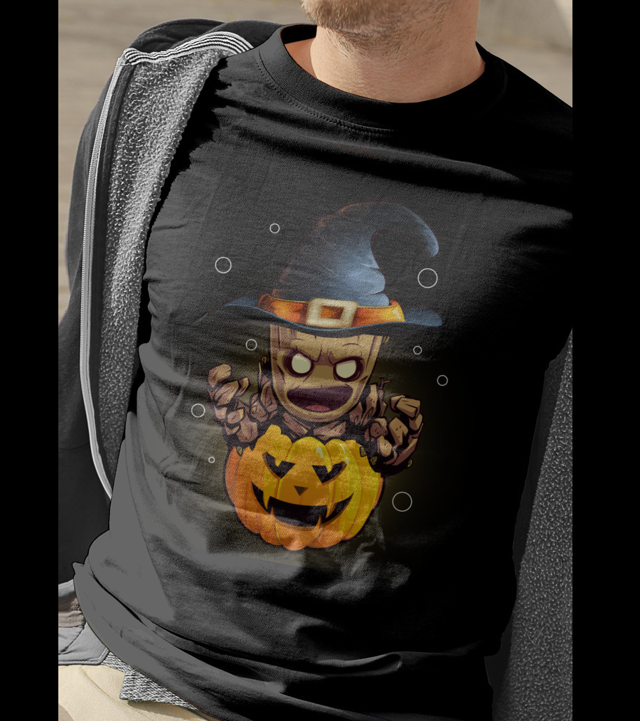 Halloween Wizard Pumpkin Creature T-Shirt