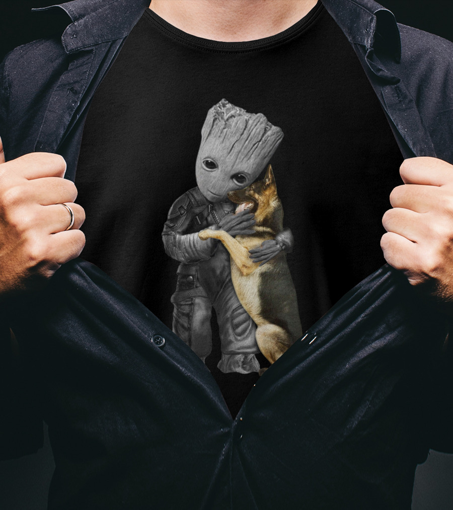 Groot Hugging German Shepherd T-Shirt