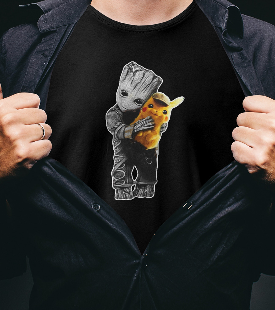 Groot Holding Pikachu T-Shirt
