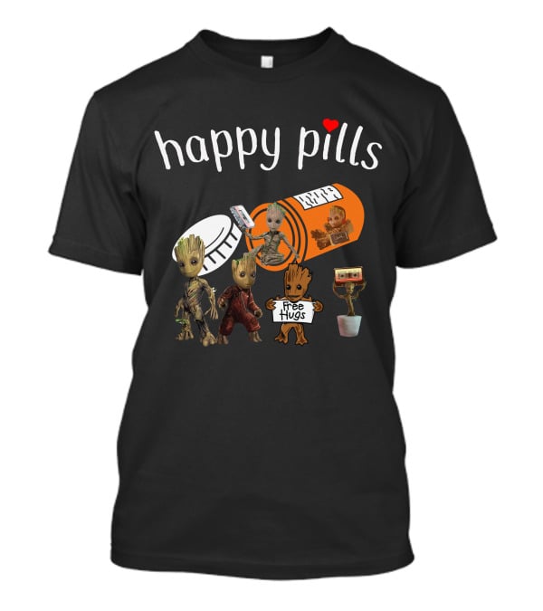 Happy Pills Groot Free Hugs Cassette Planter T-Shirt