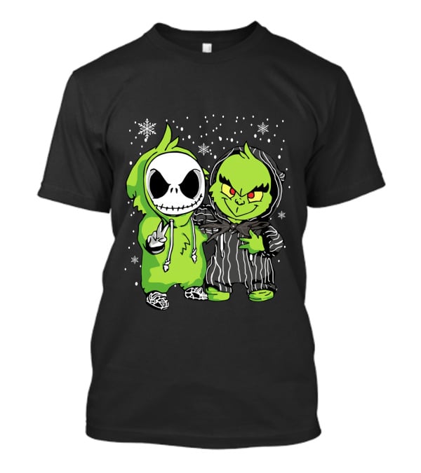 Grinch And Jack Snowy Night Characters T-Shirt
