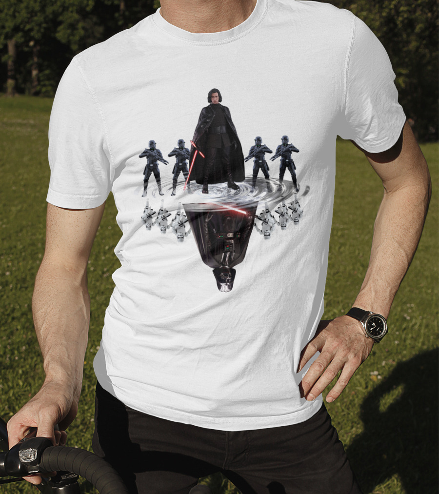 Stars War ZN439 Kylo Ren And Darth Vader Reflection With Stormtroopers T-Shirt