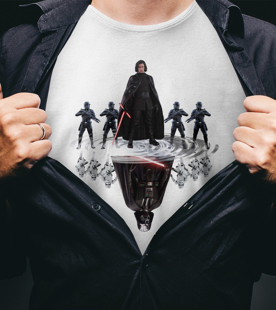 Stars War ZN439 Kylo Ren And Darth Vader Reflection With Stormtroopers T-Shirt