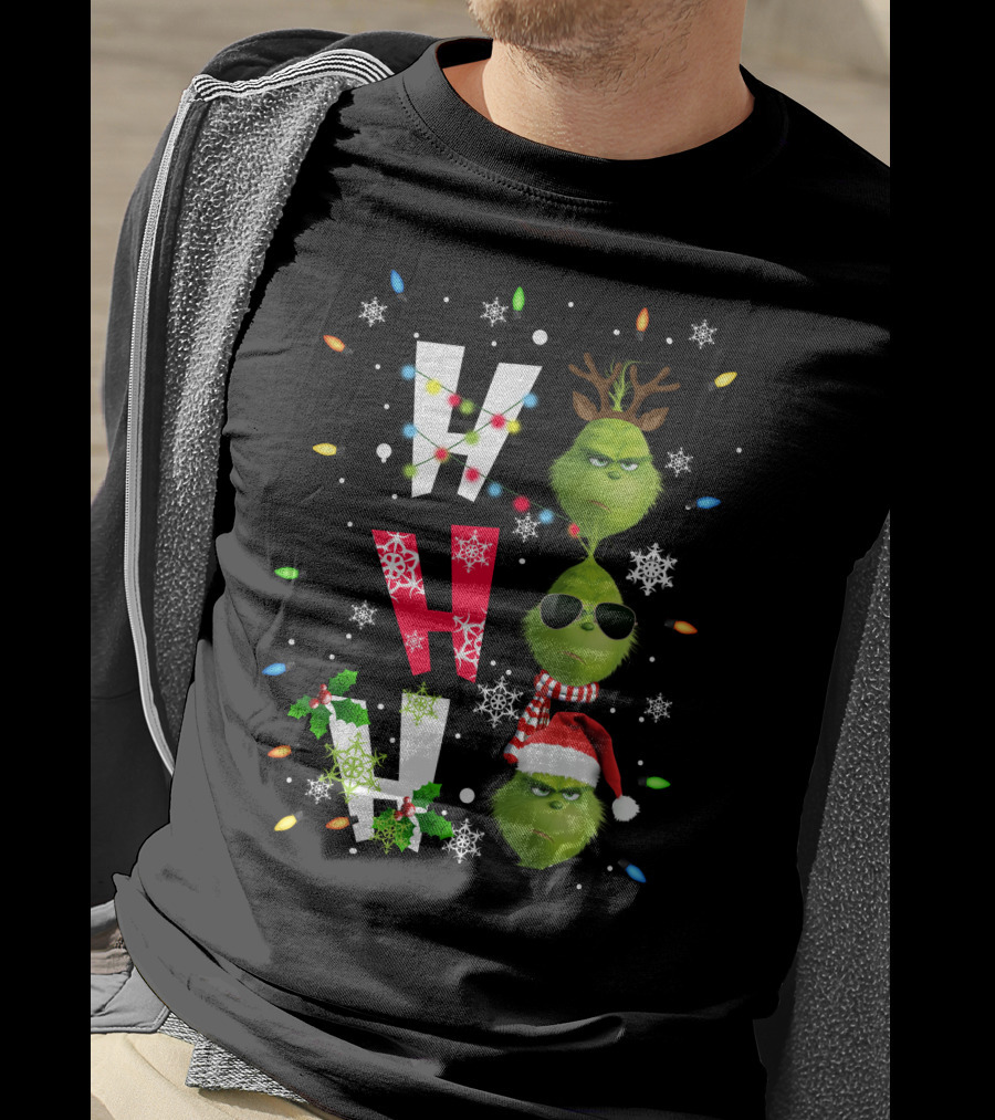 Grinch WHOVILLE Christmas Lights And Snowflakes ZN858 T-Shirt