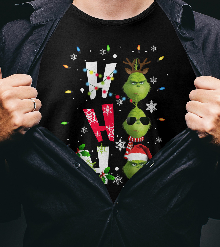 Grinch WHOVILLE Christmas Lights And Snowflakes ZN858 T-Shirt
