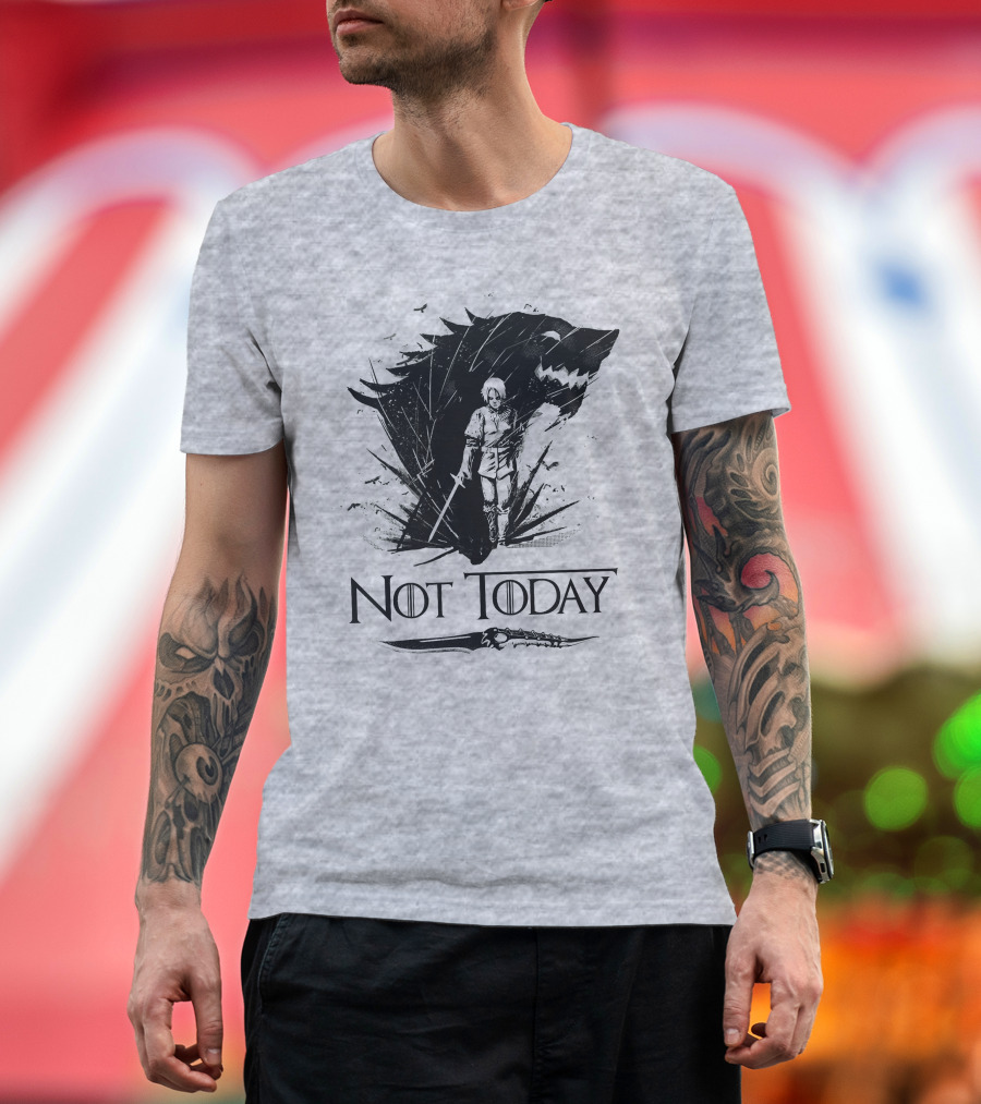 Not Today Wolf Sword Warrior Art ZN4 T-Shirt