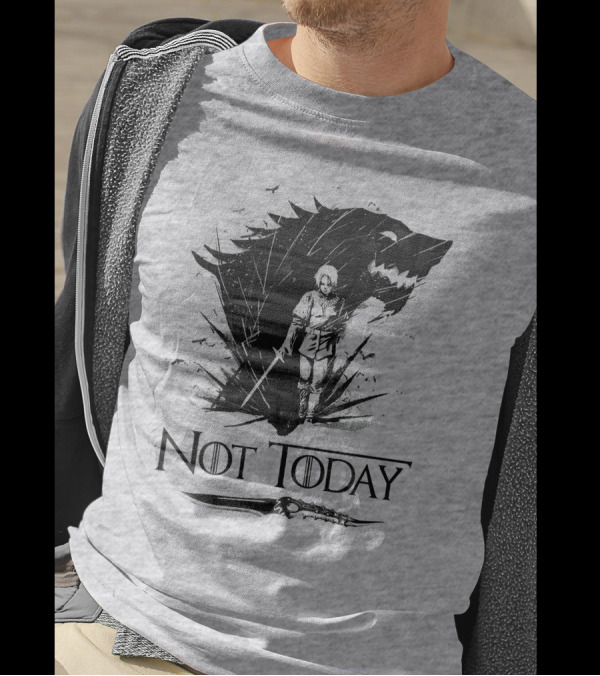 Not Today Wolf Sword Warrior Art ZN4 T-Shirt