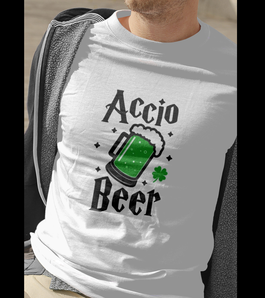 Accio Beer Green Mug With Shamrock Elements T-Shirt