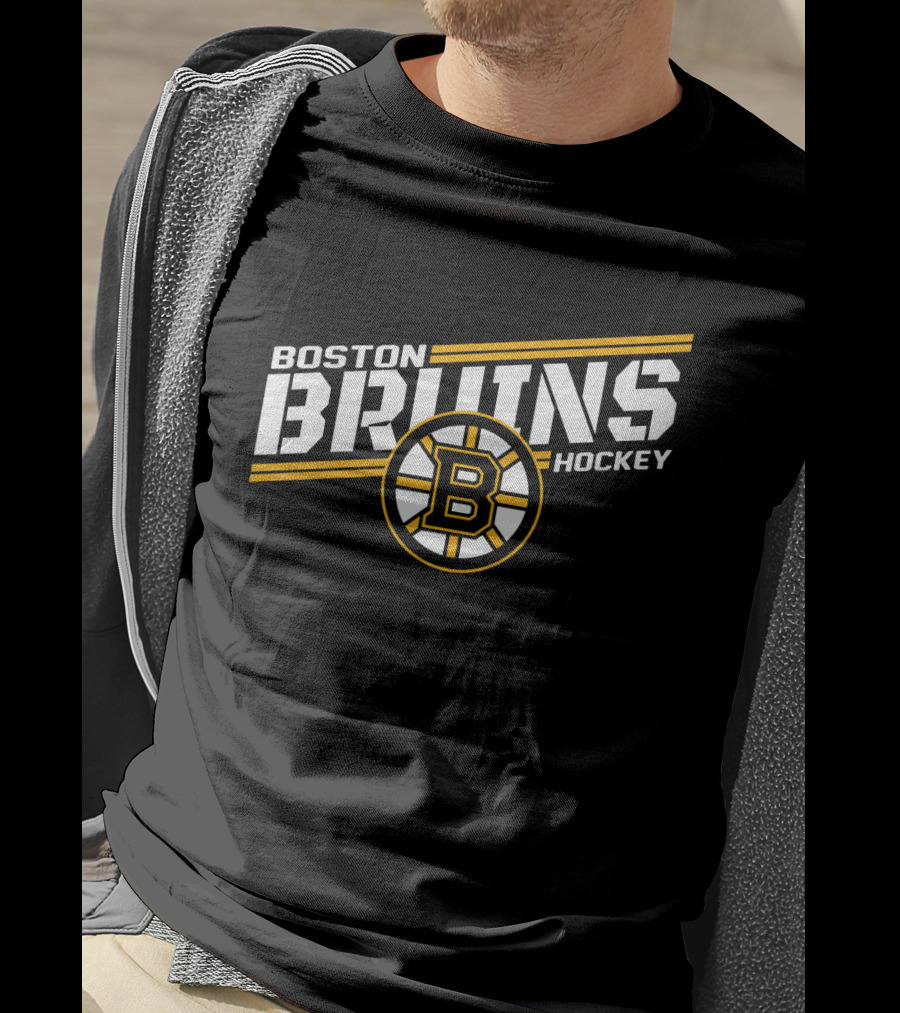 Boston Bruins Hockey Bold Text With Iconic T-Shirt