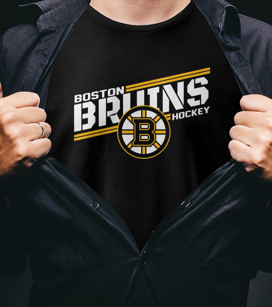 Boston Bruins Hockey Bold Text With Iconic T-Shirt