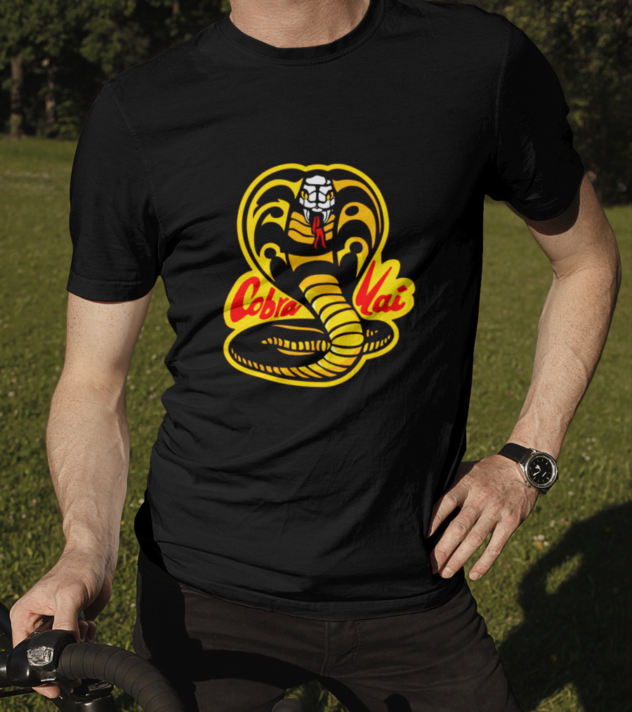 Cobra Kai No Mercy Karate Yellow Cobra Emblem T-Shirt