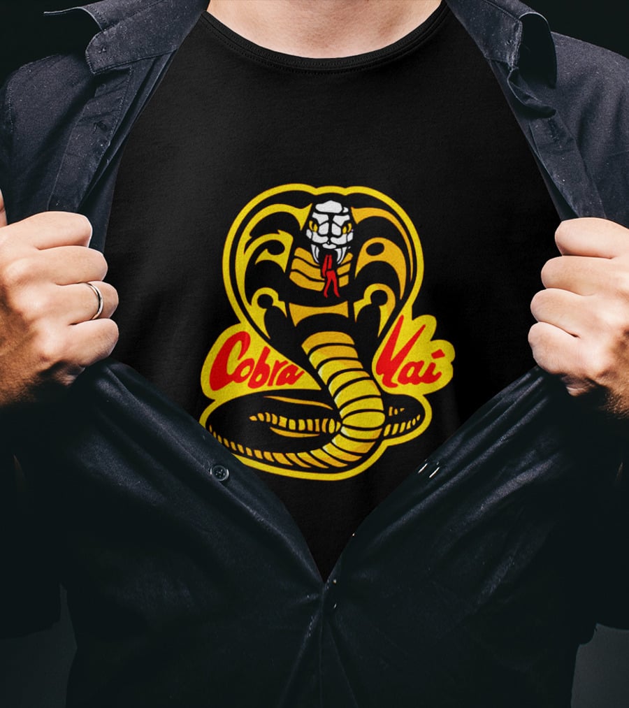 Cobra Kai No Mercy Karate Yellow Cobra Emblem T-Shirt