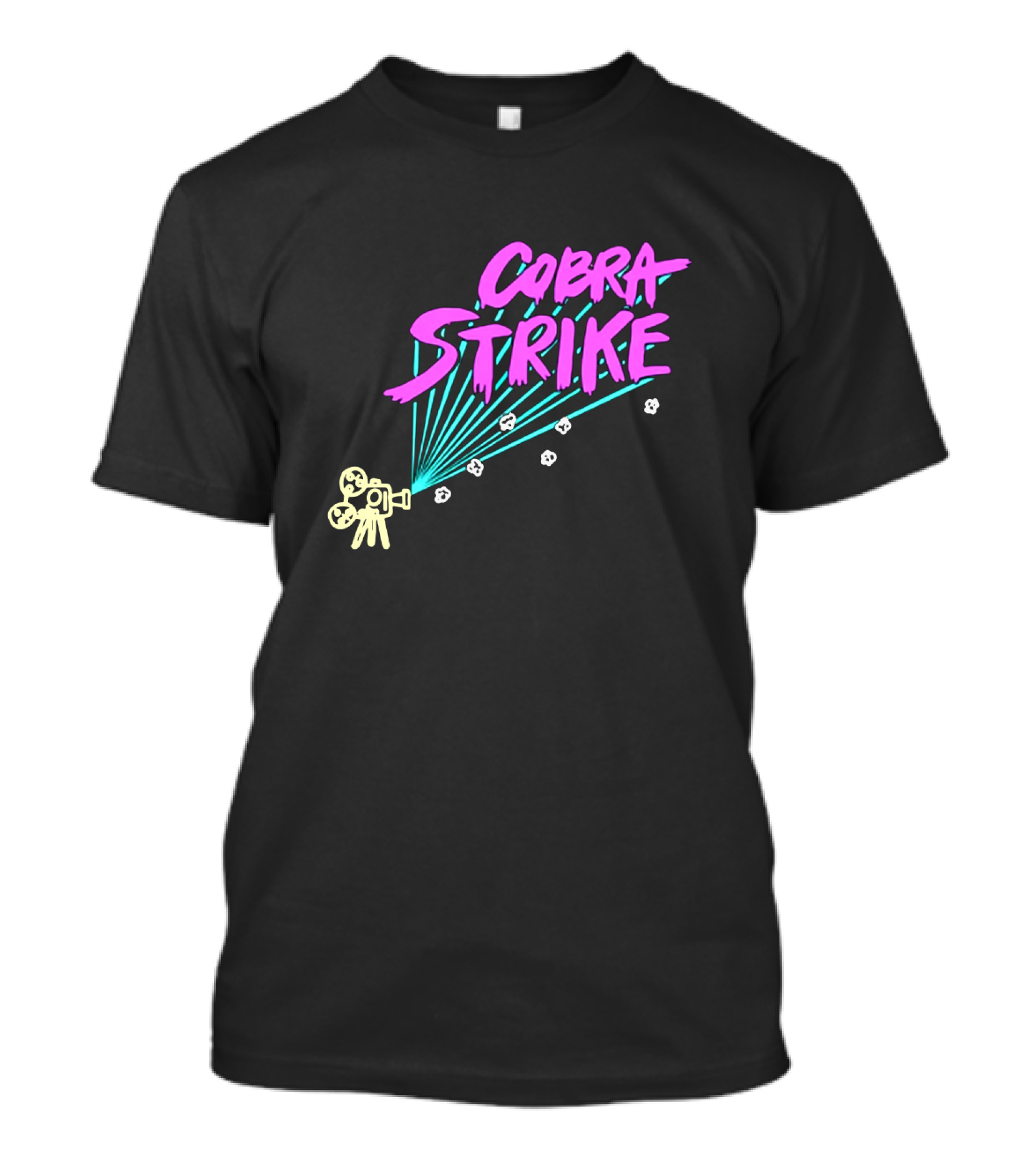 Cobra Strike Neon Retro Film Camera T-Shirt