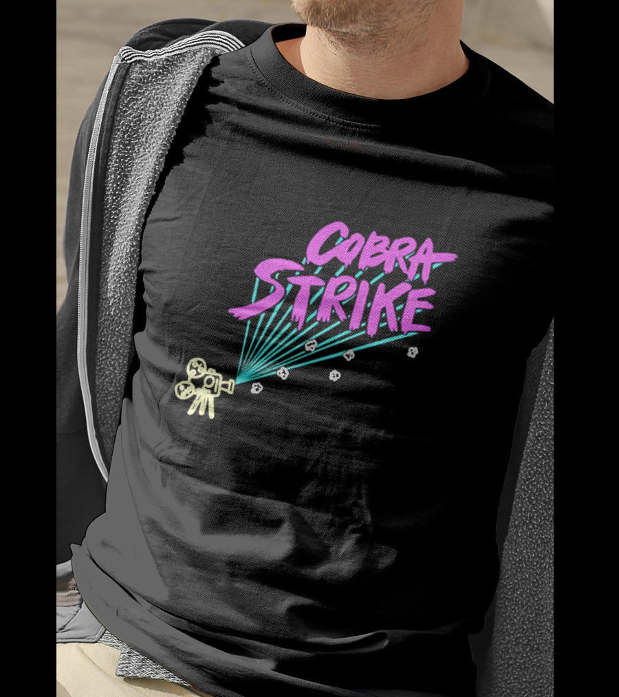 Cobra Strike Neon Retro Film Camera T-Shirt