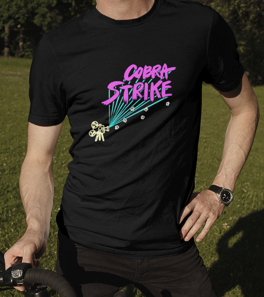 Cobra Strike Neon Retro Film Camera T-Shirt