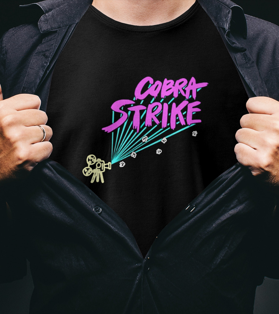 Cobra Strike Neon Retro Film Camera T-Shirt