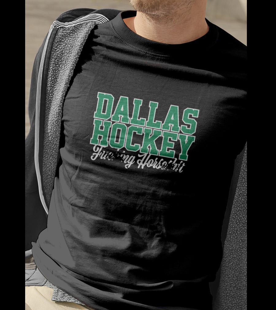 Dallas Hockey Frustration Expression Bold Green Lettering T-Shirt