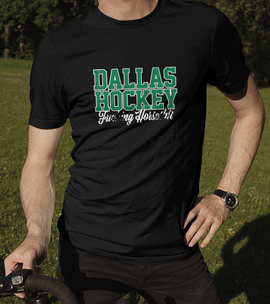 Dallas Hockey Frustration Expression Bold Green Lettering T-Shirt