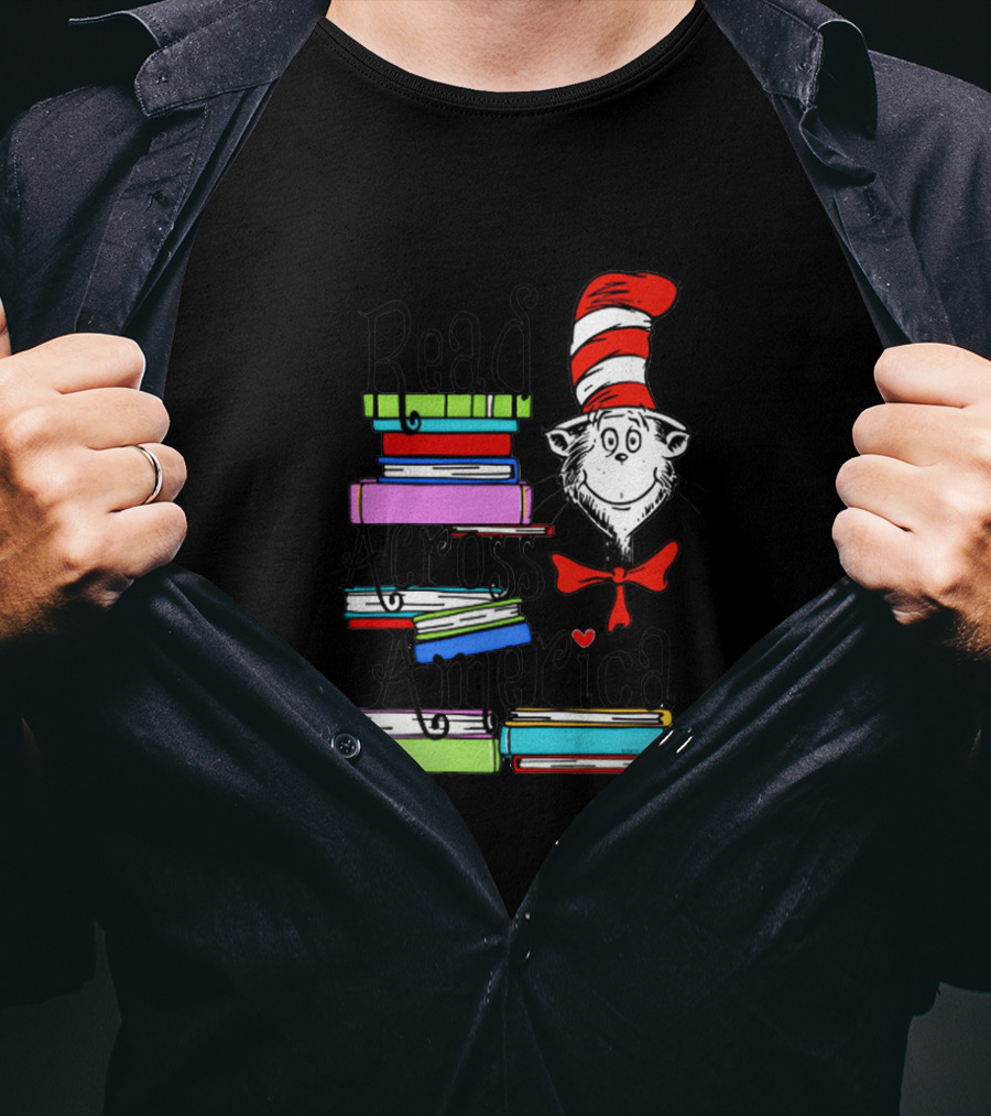 Cat In The Hat Read Across America Book Stack T-Shirt