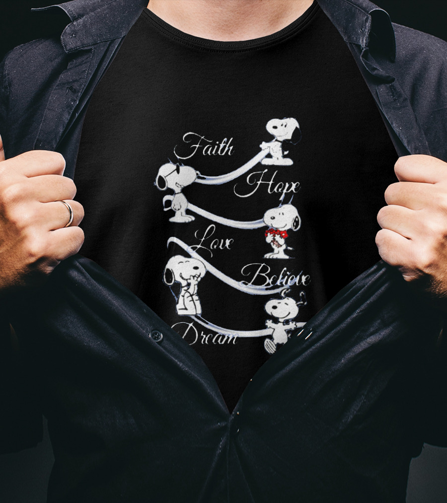 Faith Hope Love Believe Dream Snoopy Peanuts T-Shirt
