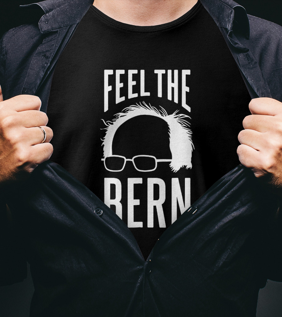 Feel The Bern Bernie Sanders Glasses And Hair T-Shirt