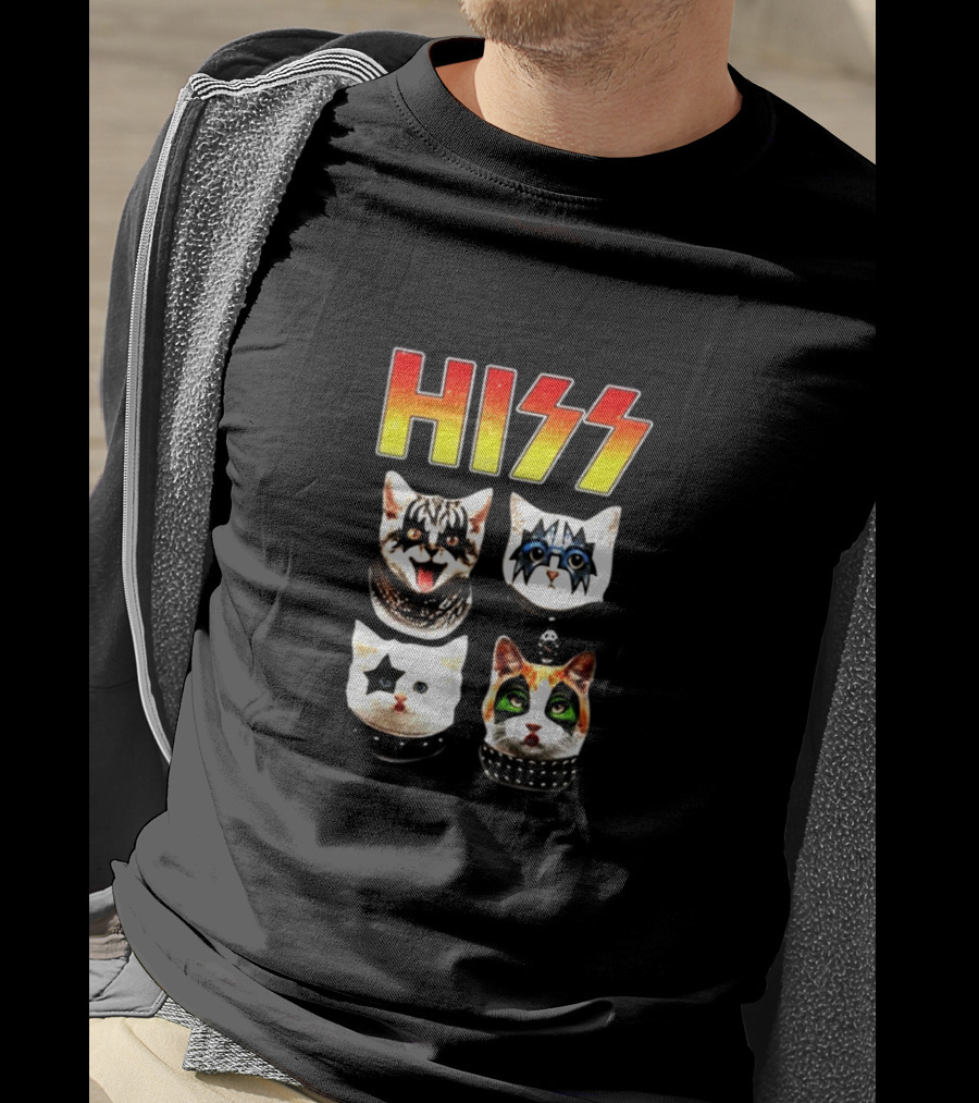 Hiss Cats In Iconic Rock Makeup T-Shirt