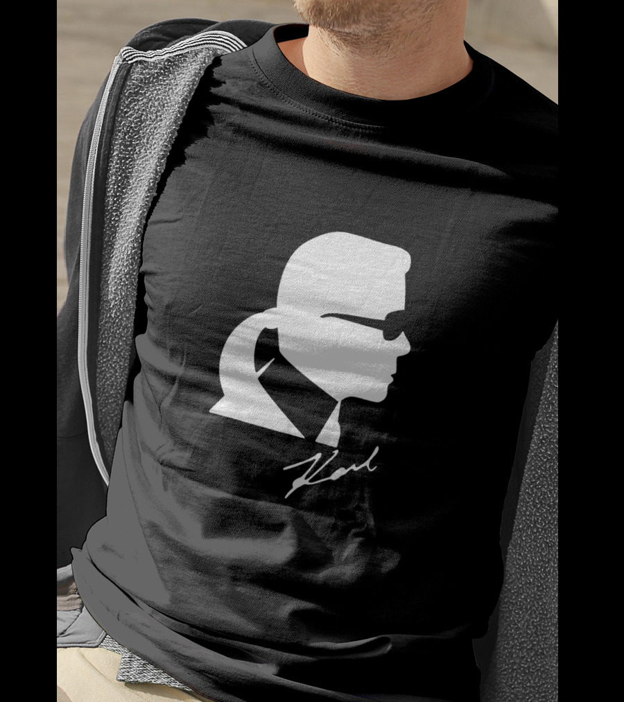 Karl Lagerfeld Silhouette Profile Signature T-Shirt