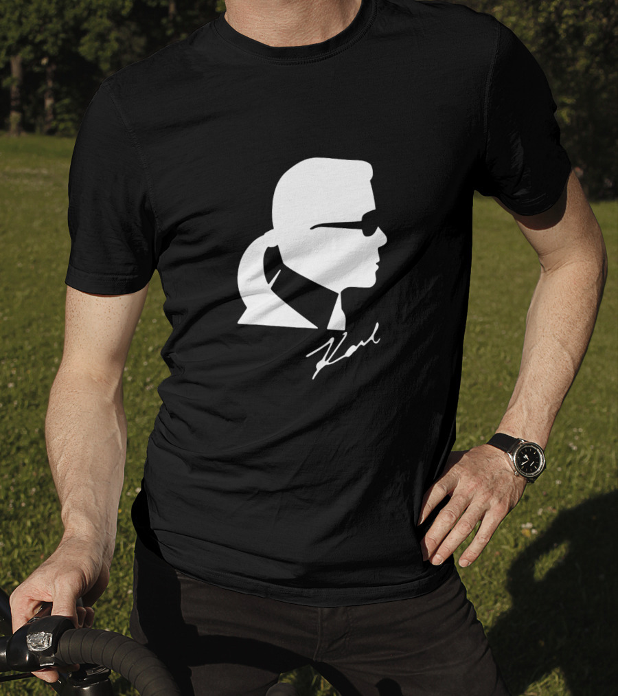 Karl Lagerfeld Silhouette Profile Signature T-Shirt