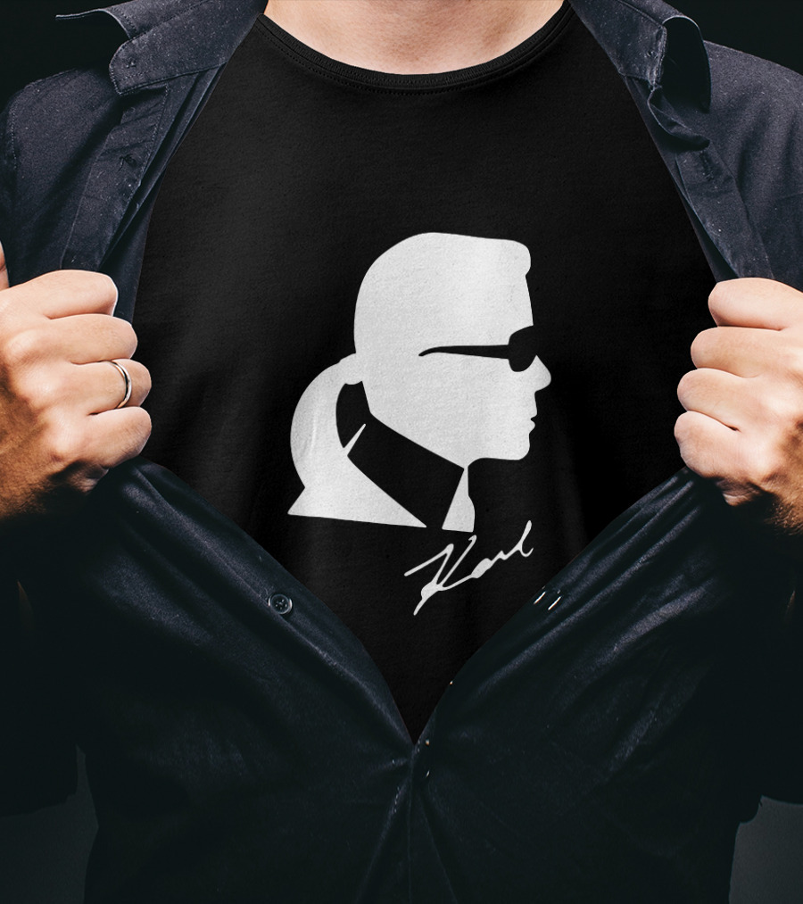 Karl Lagerfeld Silhouette Profile Signature T-Shirt