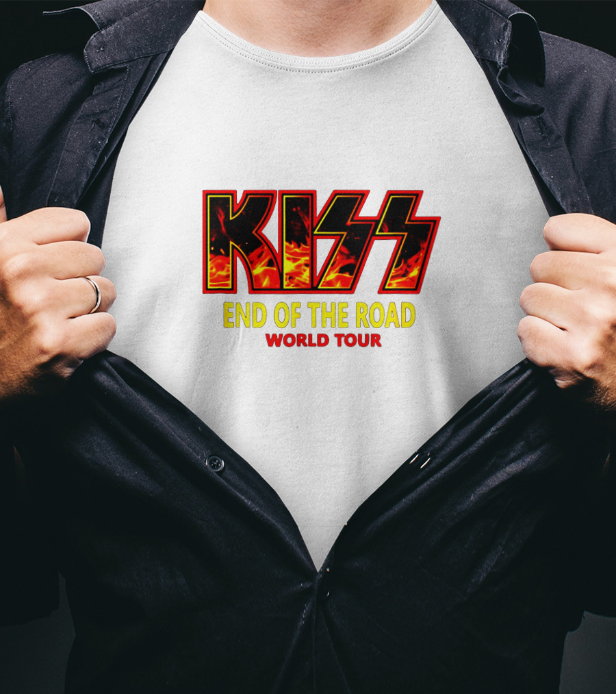 Kiss End Of The Road World Tour Fire Logo T-Shirt
