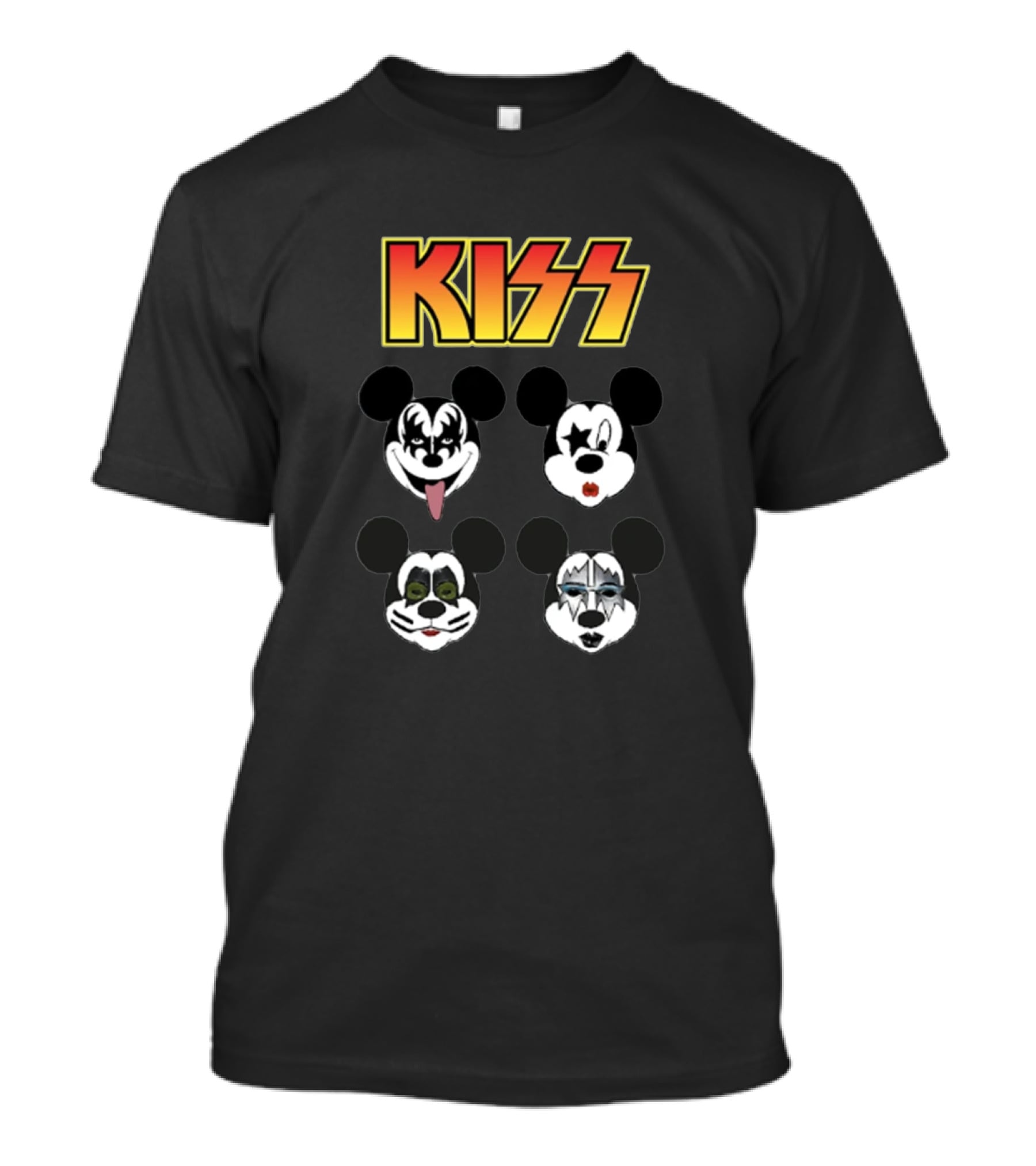 Kiss Mickey Mouse Parody With Iconic Rock Band Makeup Styles T-Shirt