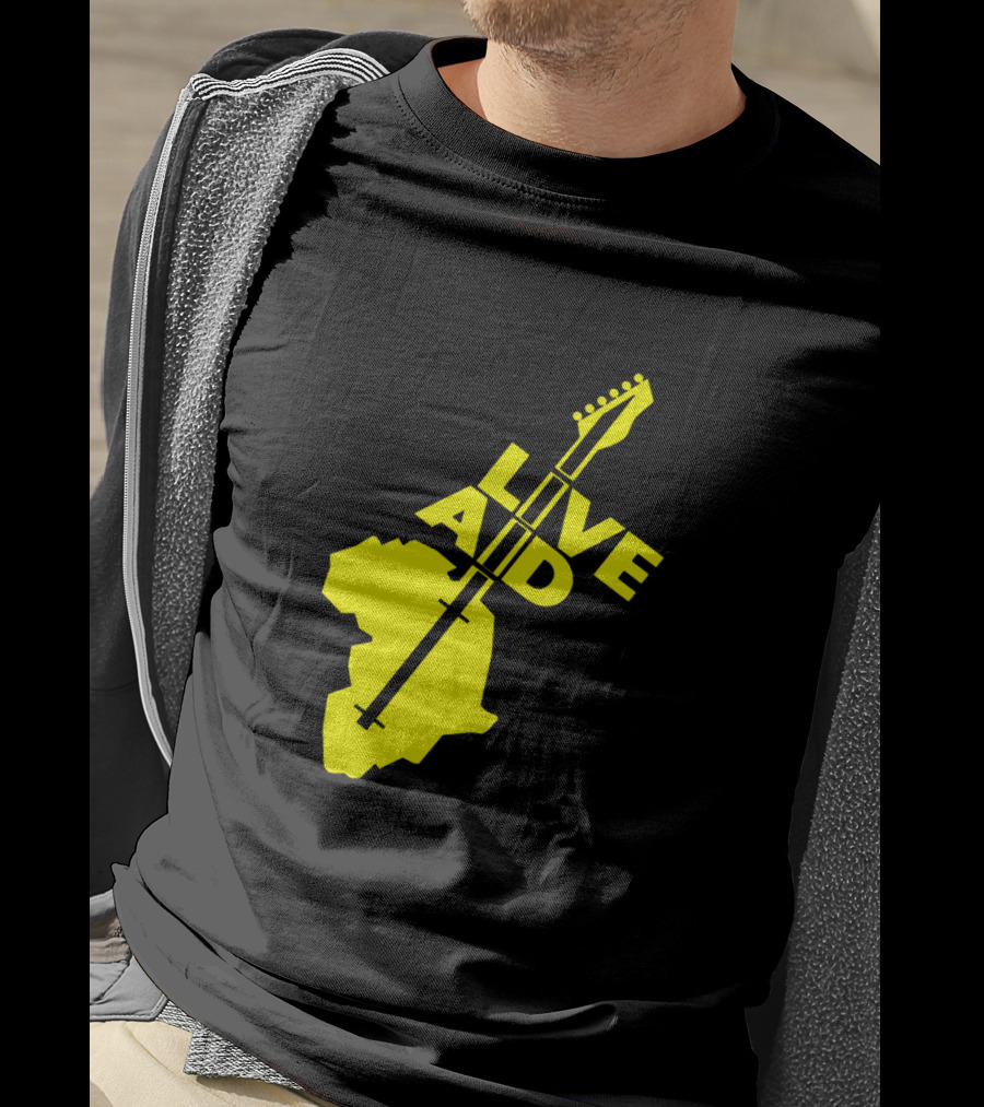 Live Aid 1985 Africa Guitar Logo Music Festival T-Shirt