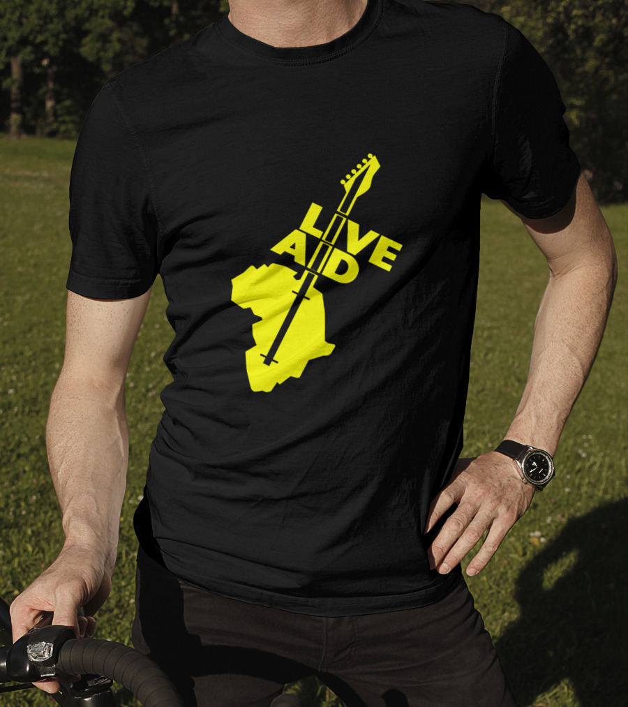 Live Aid 1985 Africa Guitar Logo Music Festival T-Shirt