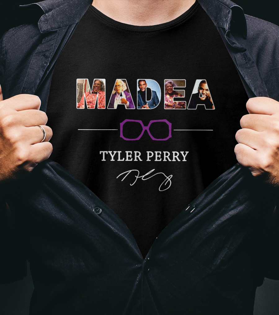 Madea Tyler Perry Purple Glasses And Signature Collection T-Shirt