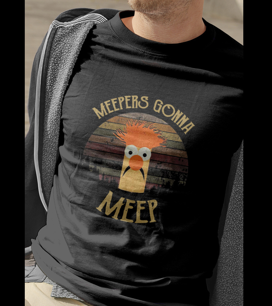 Beaker Muppets Vintage Style Meepers Gonna Meep Retro Striped Circle T-Shirt