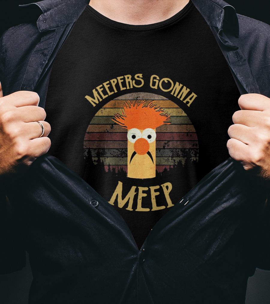 Beaker Muppets Vintage Style Meepers Gonna Meep Retro Striped Circle T-Shirt